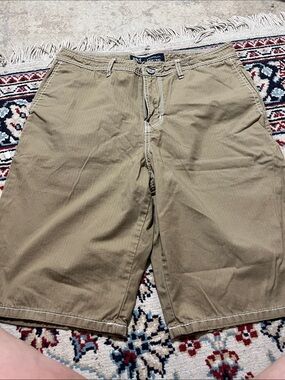 BKE Men's Flat Front Chino Shorts in Olive
